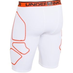 White Orange Under Armour Compression Shorts Adult Large